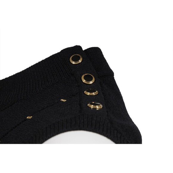 St. John Sport Womens Staple Vest Small Black Wool Rayon Sleeveless Button Neck - Picture 8 of 11